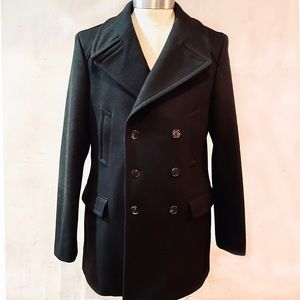 Double Breasted Navy Wool peacoat
